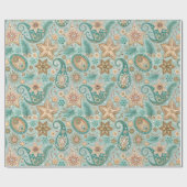 Vintage Christmas Paisley Pattern Cadeaupapier (Vlak)