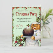 Vintage Christmas Party Personnalisable Invitation (Debout devant)