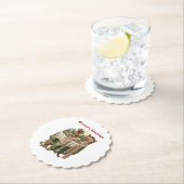  Vintage Christmas Party Tableware Kartonnen Onderzetters (Insitu)