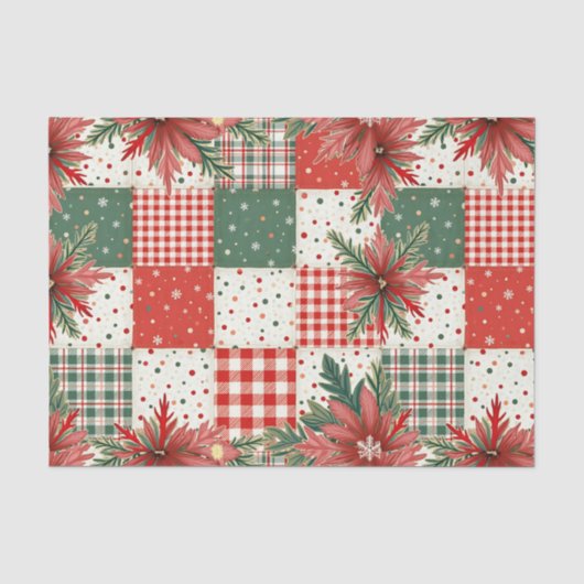 Vintage Christmas Patchwork Tissuepapier (Voorkant)