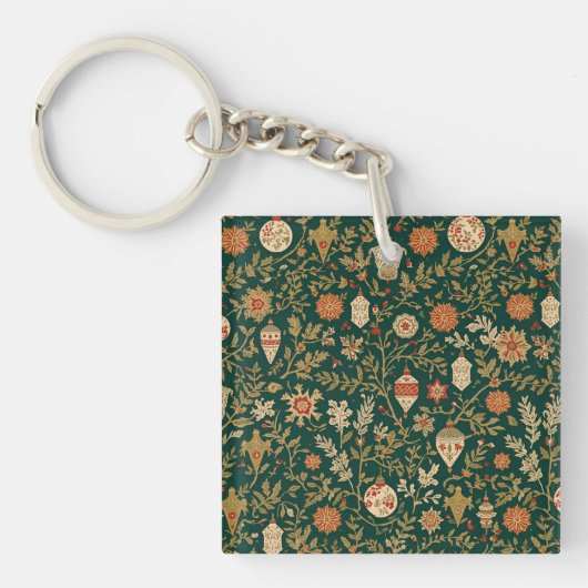 Vintage Christmas Pattern - Acrylic Keychain (Voorkant)