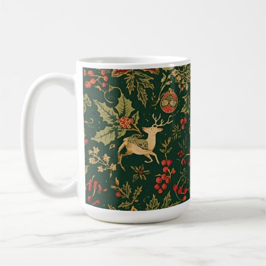 Vintage Christmas Pattern - Coffee Mug (Gauche)