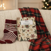 Vintage Christmas Pattern Retro Holiday Journal