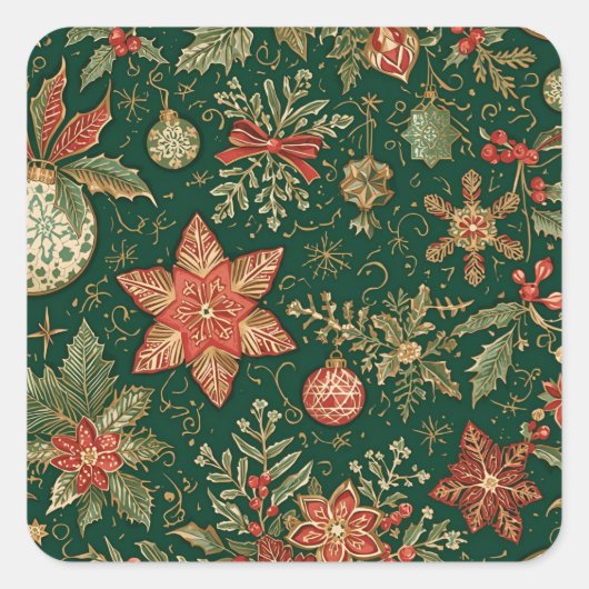 Vintage Christmas Pattern - Stickers (Devant)