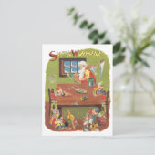 Vintage Christmas, Père Noël Atelier Invitation (Debout devant)