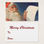 Vintage Christmas, Père Noël Naughty Nice Liste<br><div class="desc">Cartes amusantes à utiliser comme étiquettes cadeaux pour les vacances. Vous pouvez également modifier le texte et les détails pour créer un carte de visite unique, personnalisé et personnalisé pour vos besoins spécifiques. Cliquez sur le bouton "personnaliser" pour accéder à tous les outils de conception pour modifier la couleur arrière...</div>