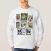 Vintage Christmas Postage Stamp T-shirt (Voorkant)