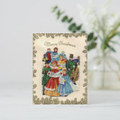 Vintage Christmas Postcard Feestdagenkaart (Staand voorkant)