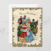 Vintage Christmas Postcard Feestdagenkaart (Voorkant / Achterkant)