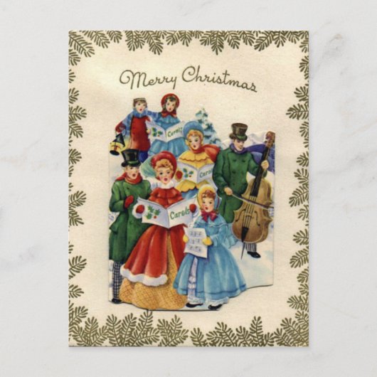 Vintage Christmas Postcard Feestdagenkaart (Voorkant)