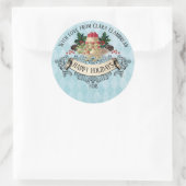 Vintage Christmas pudding Kerst sticker (Tas)