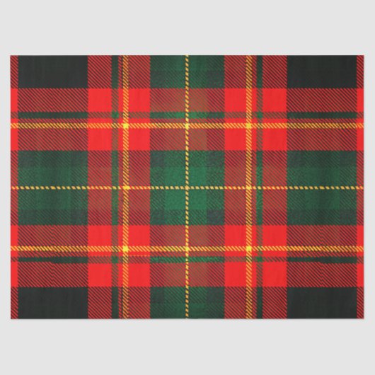 Vintage Christmas Red Green Plaid  Tissuepapier (Voorkant)