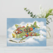 Vintage Christmas, Santa Claus Invitation d'avion (Debout devant)