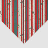 Vintage Christmas Snowflake Speckled Stripes Tissuepapier (Detail)