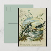 Vintage Christmas Swallows Birds Briefkaart (Voorkant / Achterkant)