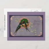 Vintage Christmas Swallows Feestdagenkaart (Voorkant / Achterkant)
