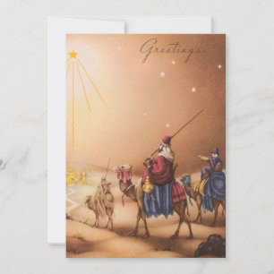 Vintage Christmas Three Wise King's Mannen Feestdagenkaart