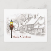 Vintage Christmas Town Briefkaart (Voorkant)