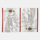 Vintage Christmas Town Cuisine Serviette (Horizontal)