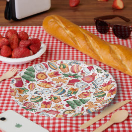 Vintage Christmas Treats & Holiday Cheer Pattern Papieren Bordje