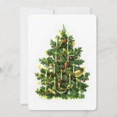 Vintage Christmas Tree Fête de Noël Invitation (Dos)