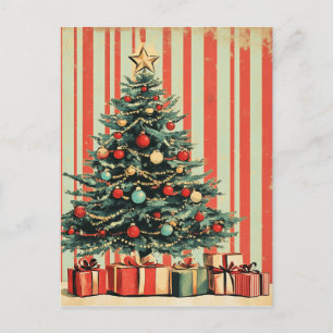 Vintage Christmas Tree Retro 1940's magazine Briefkaart