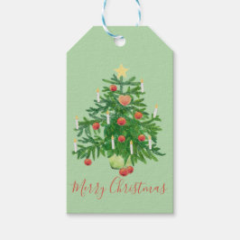 Vintage Christmas Tree with a Star Custom Cadeaulabel