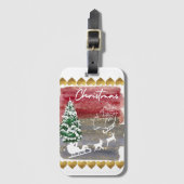 Vintage Christmas Trees Bagagelabel (Voorkant (verticaal))