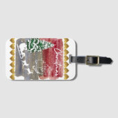 Vintage Christmas Trees Bagagelabel (Voorkant (horizontaal))