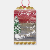 Vintage Christmas trees  Cadeaulabel (Voorkant)