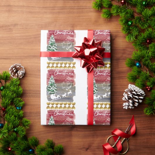 Vintage Christmas trees  Cadeaupapier (Feestdagen Geschenken)