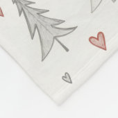 Vintage Christmas Trees & Hearts Fleece Blanket (Hoek)