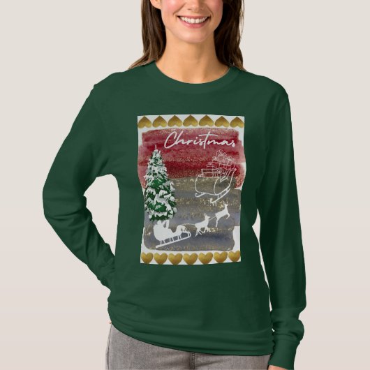 Vintage Christmas trees T-shirt (Voorkant)