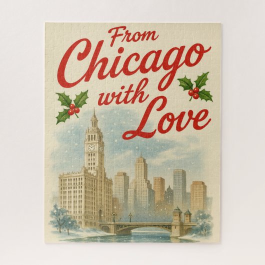 Vintage Christmas - uit Chicago met liefde Legpuzzel (Verticaal)