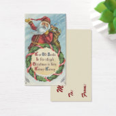 Vintage Christmas, Victorian Santa Claus on Wreath (Bureau)