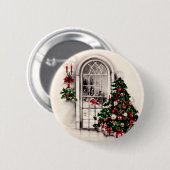 Vintage Christmas Window Button (Voorkant /achterkant)