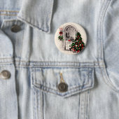 Vintage Christmas Window Button (In situ)