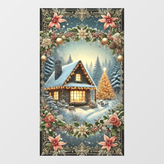Vintage Christmas Window Cling Raamsticker (Vel)