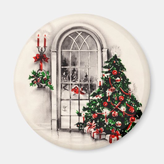 Vintage Christmas Window Magnet (Devant)