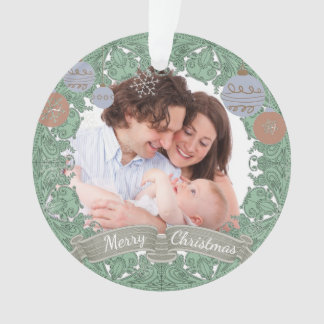 Vintage Christmas Wreath Custom Photo
