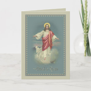 Vintage Christus is de Toegenomen Groet van Pasen Feestdagen Kaart