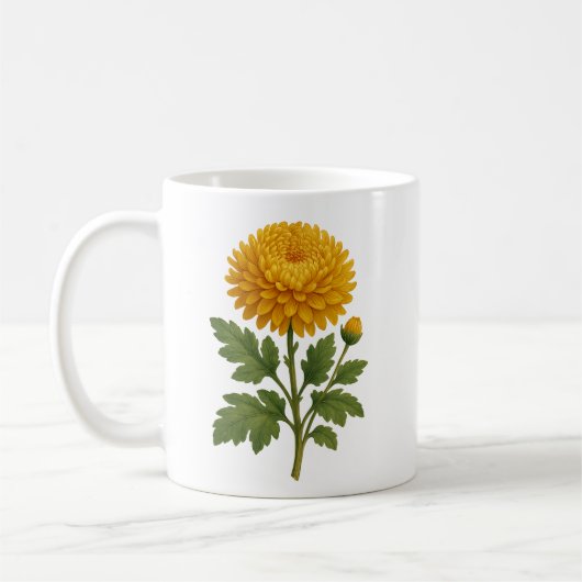 Vintage chrysanthemum koffiemok (Links)