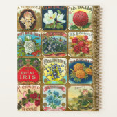 Vintage Cigar Étiquette Floral Gold Planner (Dos)