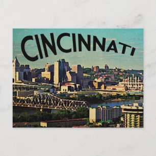 Vintage Cincinnati Skyline Briefkaart