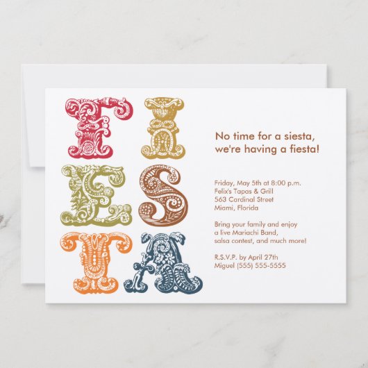 Vintage Cinco de Mayo Fiesta Kaart (Voorkant)