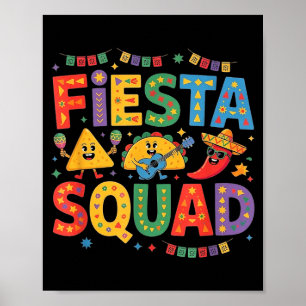 Vintage cinco de mayo Mexicaanse feest squad vrouw Poster