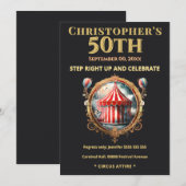 Vintage Circus 50th Birthday Invitation (Devant / Derrière)