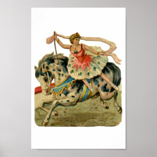 Vintage Circus Ballerina Girl, Poster