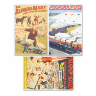 Vintage Circus Clown, Acrobat Dieren kunst collage Sticker