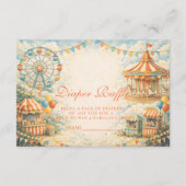 Vintage Circus Diapper Raffle Informatiekaartje (Voorkant)